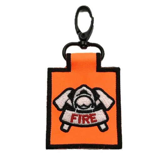 Fire Fighter Badge Keychain Orange