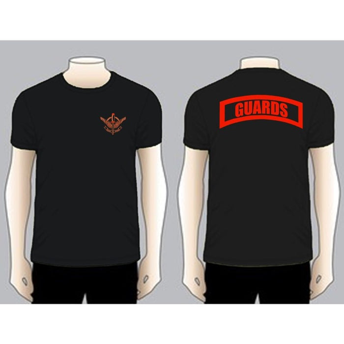 GUARDS Black Unit T-shirt, Red on Black