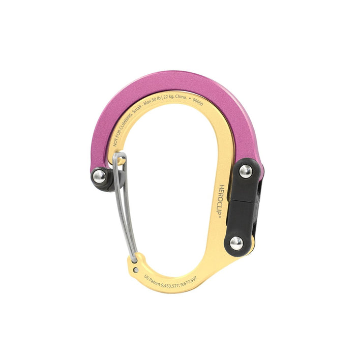 HEROCLIP CARABINER SMALL - GOLD & DUSTY ROSE