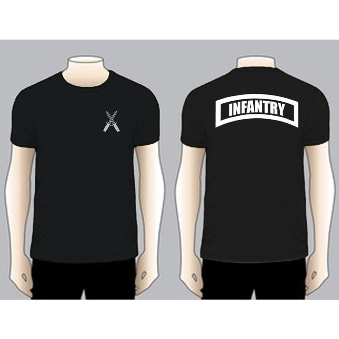 INFANTRY Black Unit T-shirt, White on Black