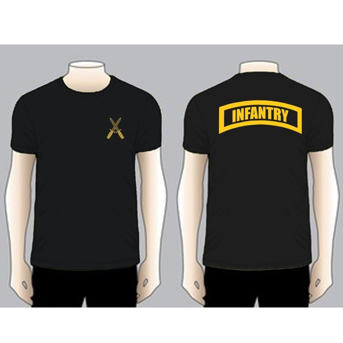INFANTRY Black Unit T-shirt, Orange Yellow on Black