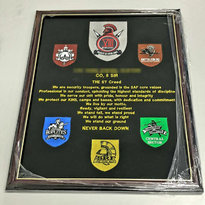(Get a Quote) Customised Military Embroidery Solid Wood Frame