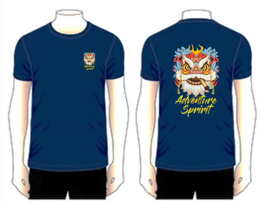 Adventure Spririt Casual Short Sleeve T-Shirt Navy Blue