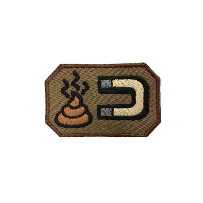 Magnet Shit Embroidery Patch brown