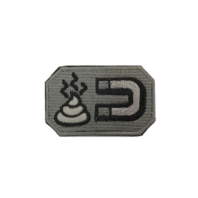 Magnet Shit Embroidery Patch Grey