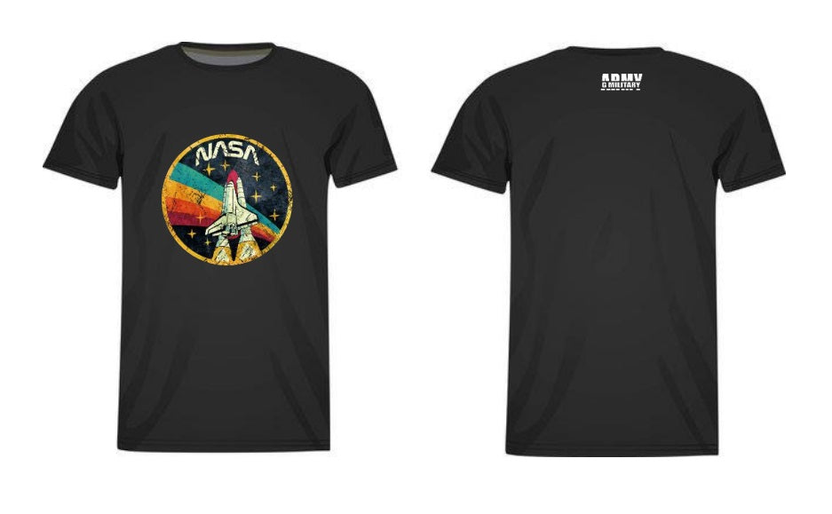 NASA Retro Casual Short Sleeve T-Shirt Black