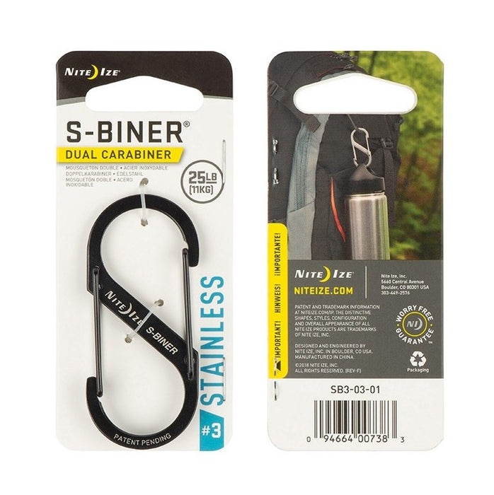 Niteize S-Biner Dual Carabiner Stainless Steel #3 - Black