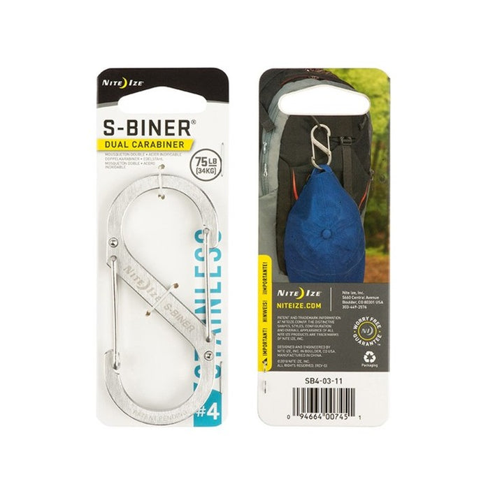 Niteize S-Biner Dual Carabiner Stainless Steel #4 - Stainless