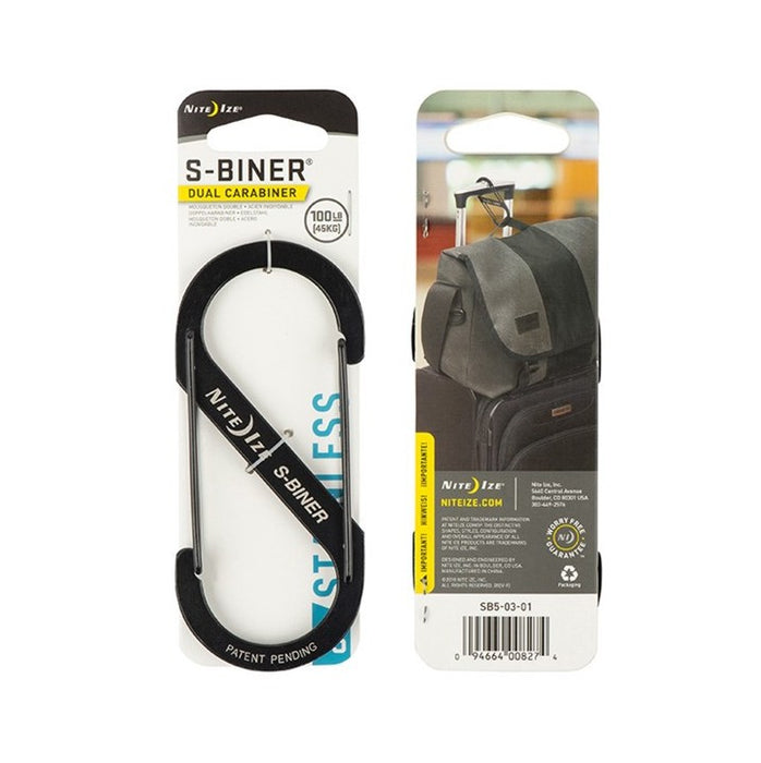 Niteize S-Biner Dual Carabiner Stainless Steel #5 - Black