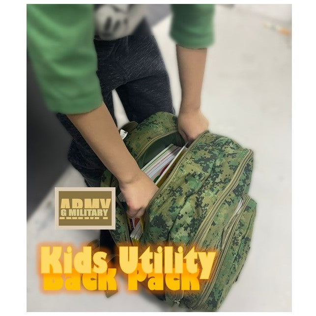 Kids - Warrior Of The Land MOLLE Backpack Pixelised Green