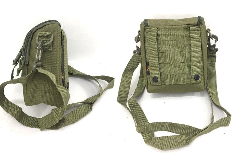 Military Dual Zipper Sling Pouch, Army Green