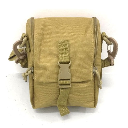 Military Dual Zipper Sling Pouch, Coyote Tan