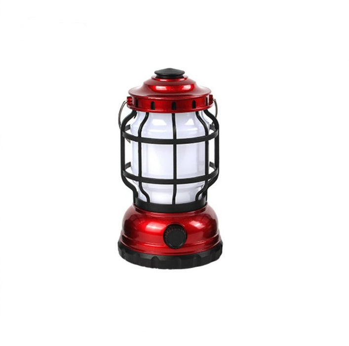 Vintage USB Charging Outdoor Small Camping Lamp Red Color