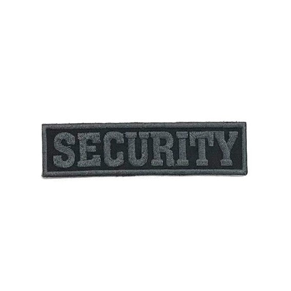 SECURITY Embroidery Patch, Grey on Black