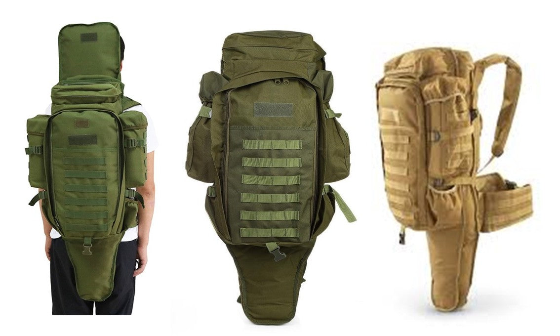 Tactical Molle Dual Rifle Backpack, Tan,Khaki