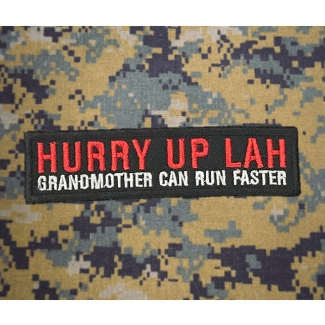 Hurry Up Lah, Grandmother can run faster Patch , Black