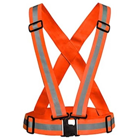 Safety Elastic Reflective Vest Belt -  luminious Orange