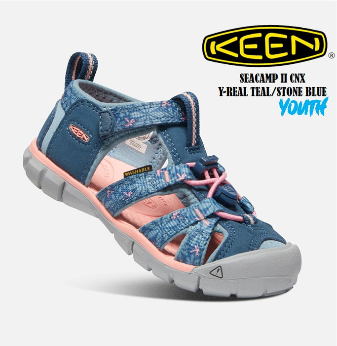 KEEN SEACAMP II CNX Youth Real Teal/Stone Blue Sandals